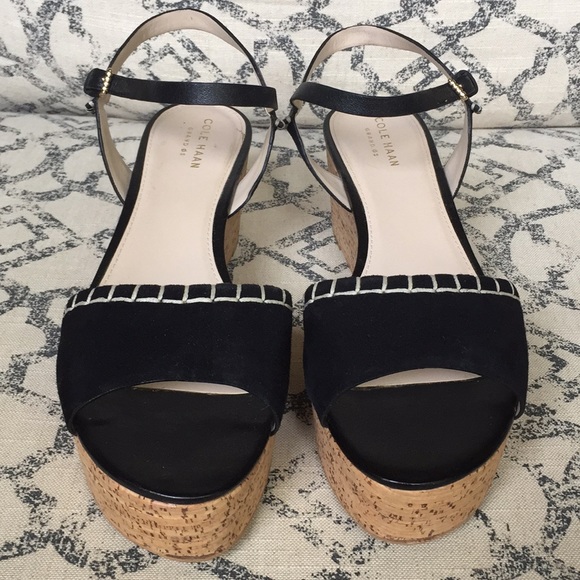 ✨Host Pick✨ Cole Haan suede/leather/cork flat wedge sandals - Picture 3 of 5
